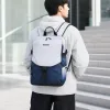 Blue and white gradient simple and fashionable backpack, lightweight and large-capacity student commuting style details Picture